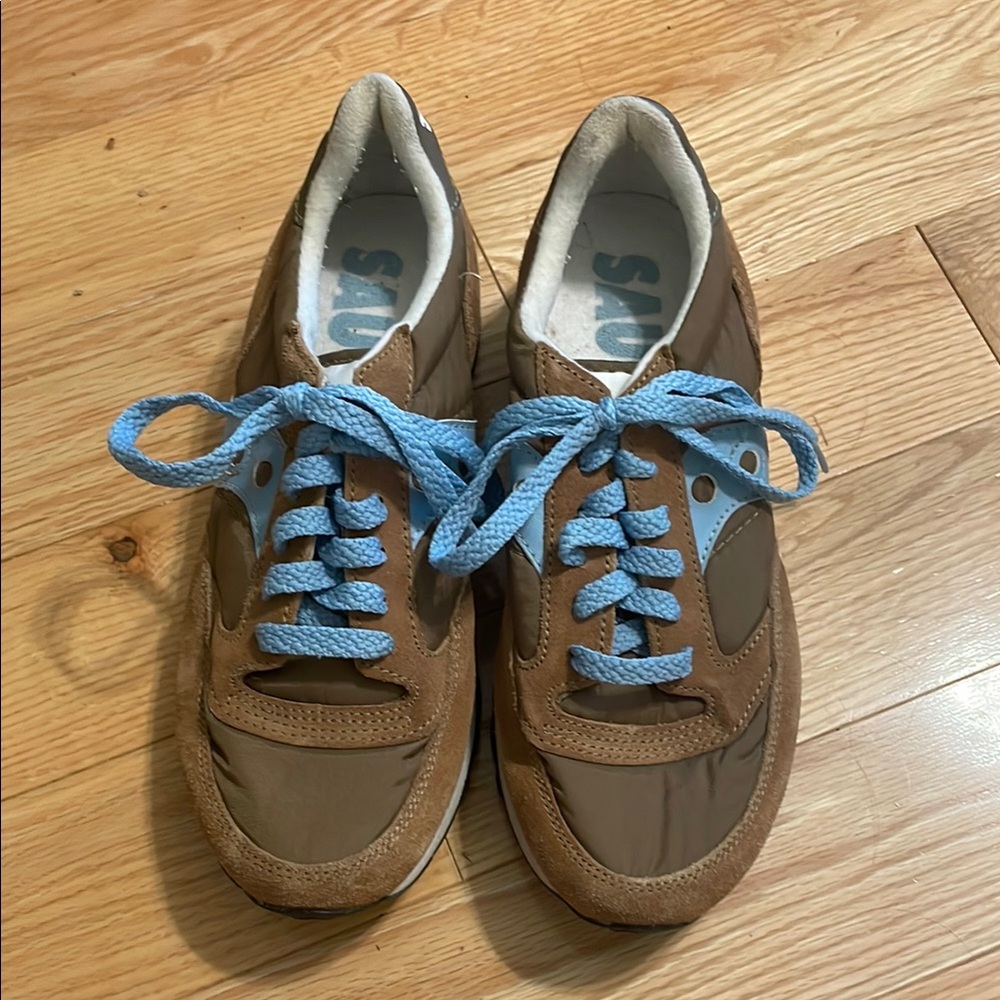 Saucony Jazz Brown and Blue Athletic Shoes